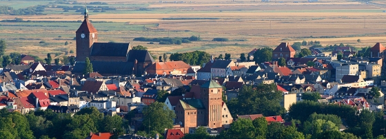 Panorama na centrum Darłowa