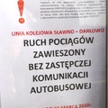 Zawieszono ruch pociągów na linii  Darłowo- Sławno